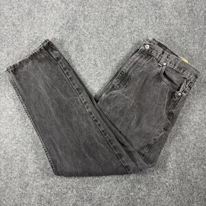 Levi's 505 Black Regular Fit Straight Leg Denim Jeans Men's Size W38 L32